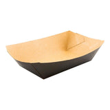 Trays, Food, 6.50 x 3.75 x 2.25 Inch, Paper, Black, Boat,1 - 50 COUNT