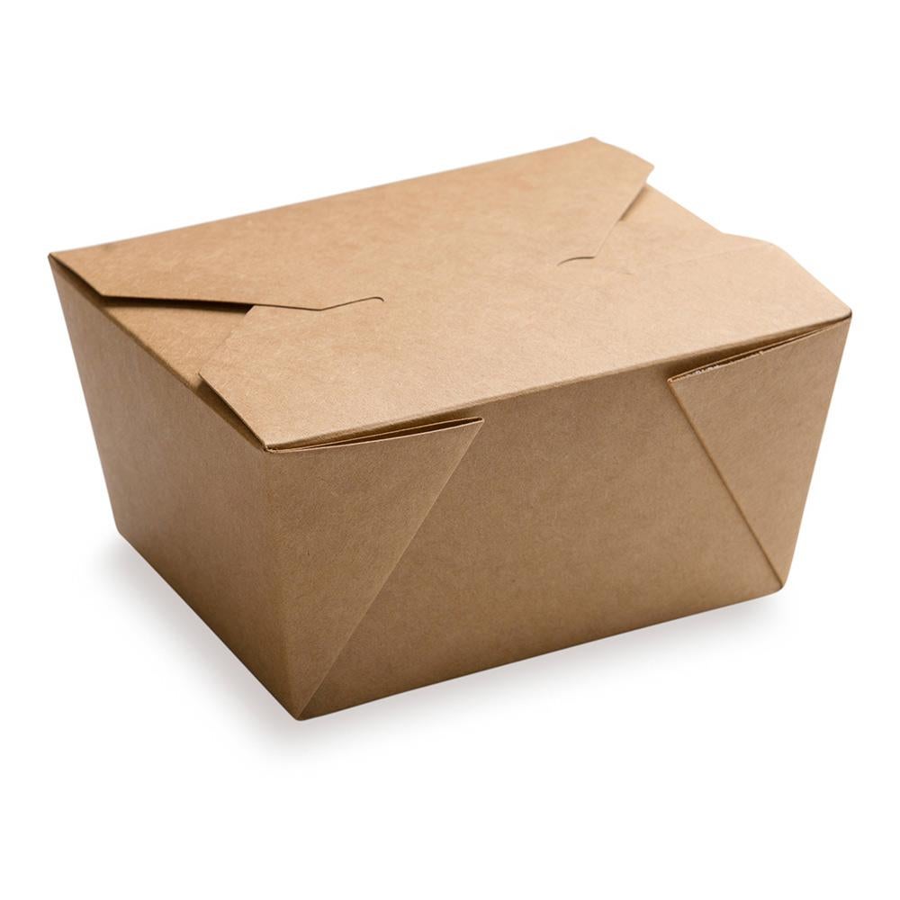 Containers, Take-Out, 30 Ounce, Paper, Kraft, Rectangular, 5 x 4 x 2.50 Inch,1 - 50 COUNT
