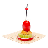 Skewers, Mini Ball, 4 Inch, Bamboo, Black & Red,1 - 50 COUNT
