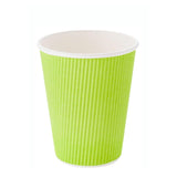 Cups, Coffee, 12 Ounce, Paper, Eco Green, Ripple Wall, 3.50 x 3.50 x 4.25 Inch,25 - 1 EACH