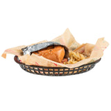 Basket, Fast Food, 11 x 7 x 1.50 Inch, Oval, Black, Plastic,1 - 10 COUNT