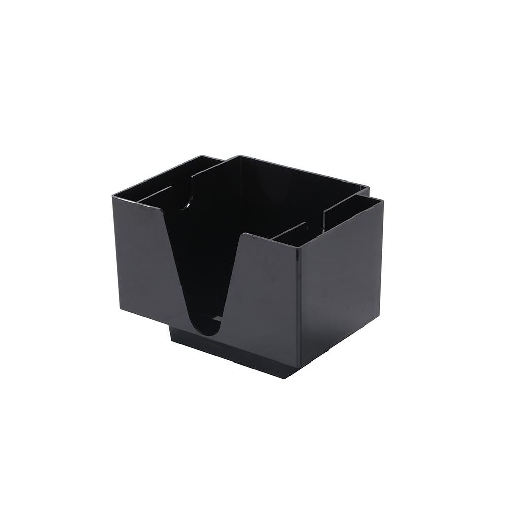 Caddy, Condiment, Bar, 3-Compartment, Black, Plastic, 8 x 5.5 x 5.75 Inch, with Napkin Holder,1 - 1 EACH