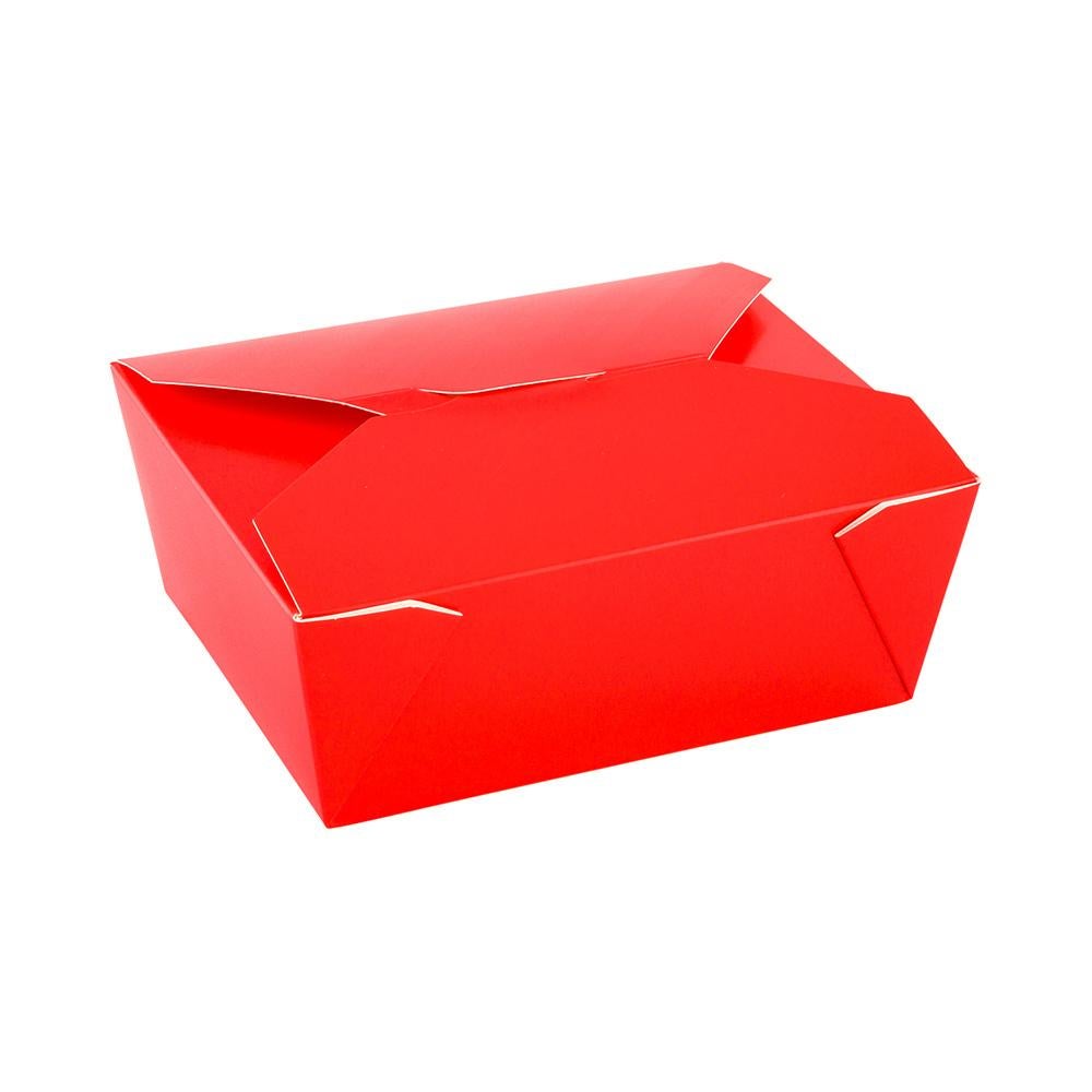 Containers, Take-Out, 98 Ounce, Paper, Red, Rectangular, 8.5 x 6.25 x 3.5 Inch,1 - 50 COUNT