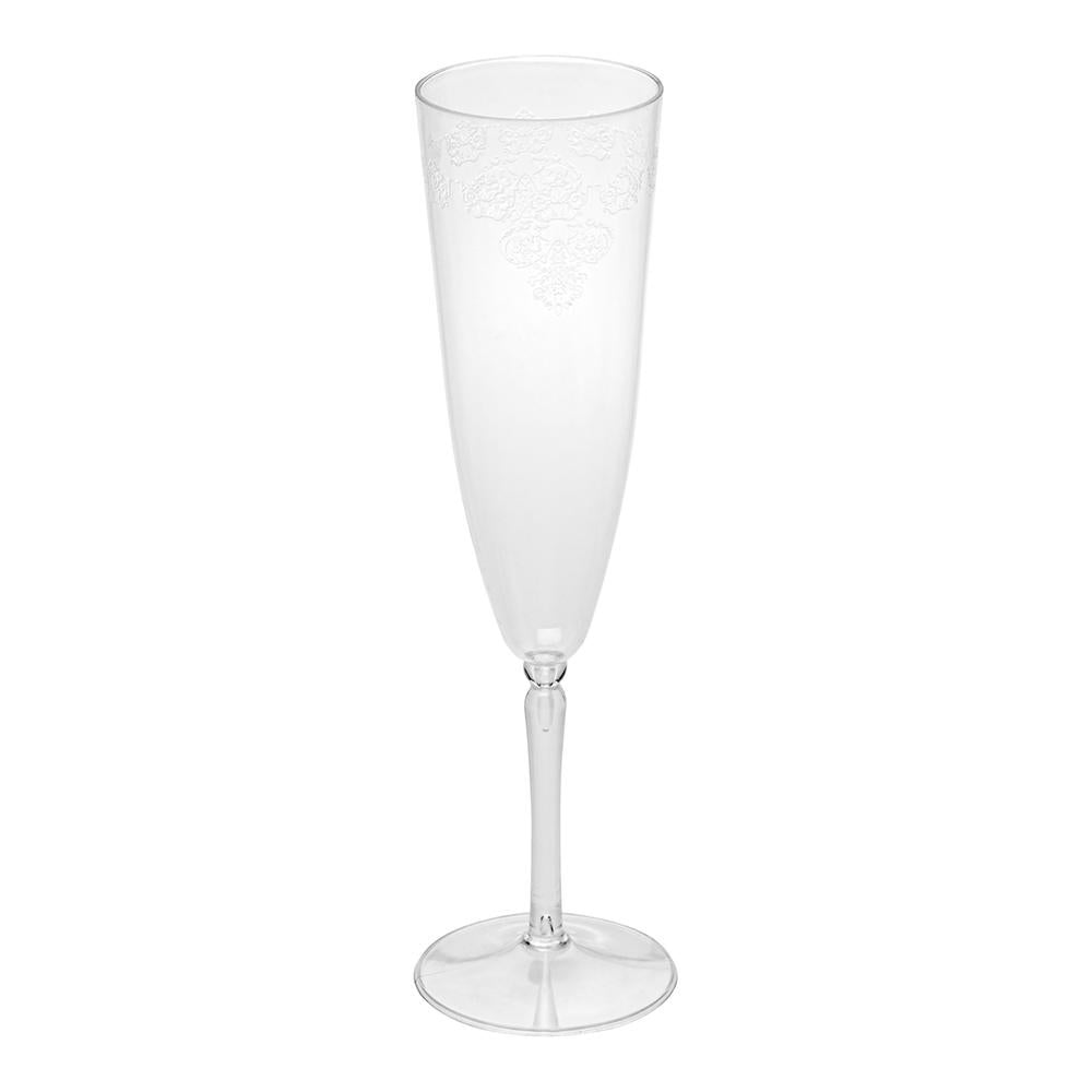 Flutes, Wedding Champagne, 4 Ounce, Plastic, Clear, 7.5 x 2.25 x 2.25 Inch,1 - 20 COUNT