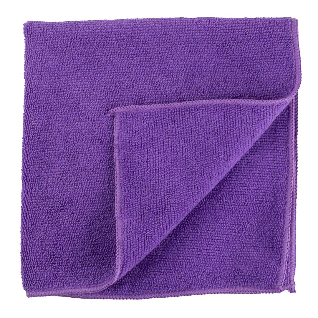 Wipers, Microfiber, Purple, 16 x 16 Inch,1 - 10 COUNT