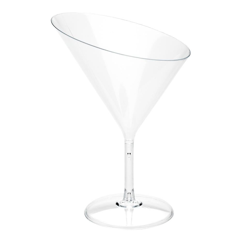Glasses, Angolare Martini, 2 Ounce, Plastic, Clear, 3.5 x 2.75 x 4.5 Inch,1 - 20 COUNT