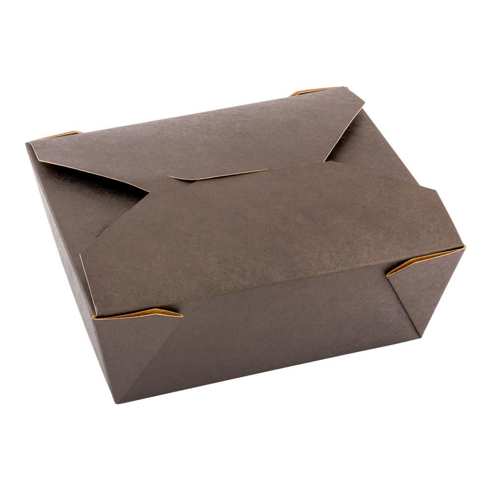 Containers, Take-Out, Bio Tek 45 Ounce, Paper, Black, 6.75 x 5.50 x 2.50 Inch, #8, Rectangular,50 - 1 EACH
