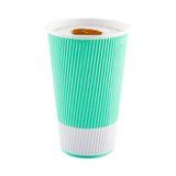 Cups, Hot, 20 Ounce, Paper, Light Green, Ripple Wall,1 - 10 COUNT