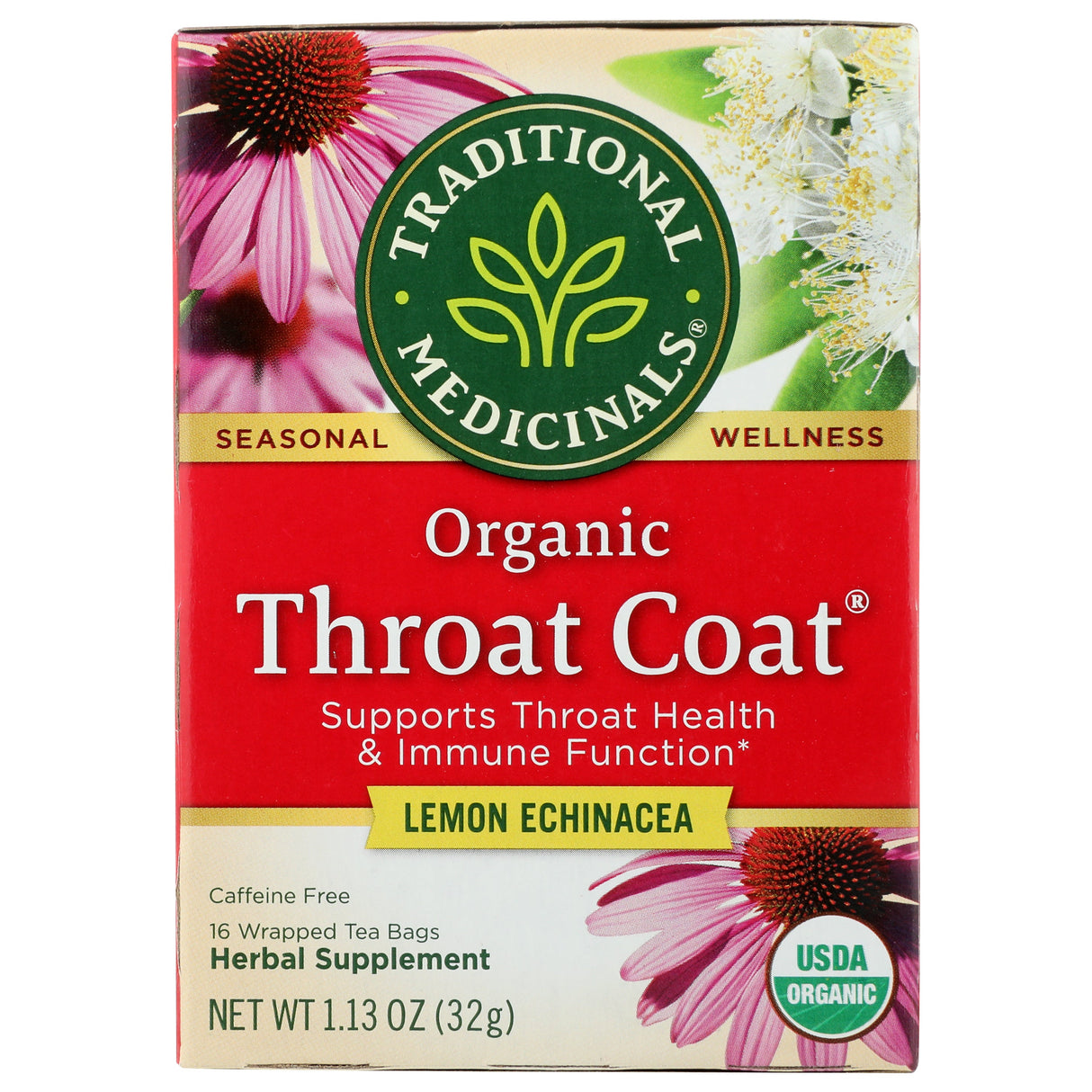 Tea, Herbal, Lemon Echinacea, Individually Wrapped with String,6 - 16 COUNT