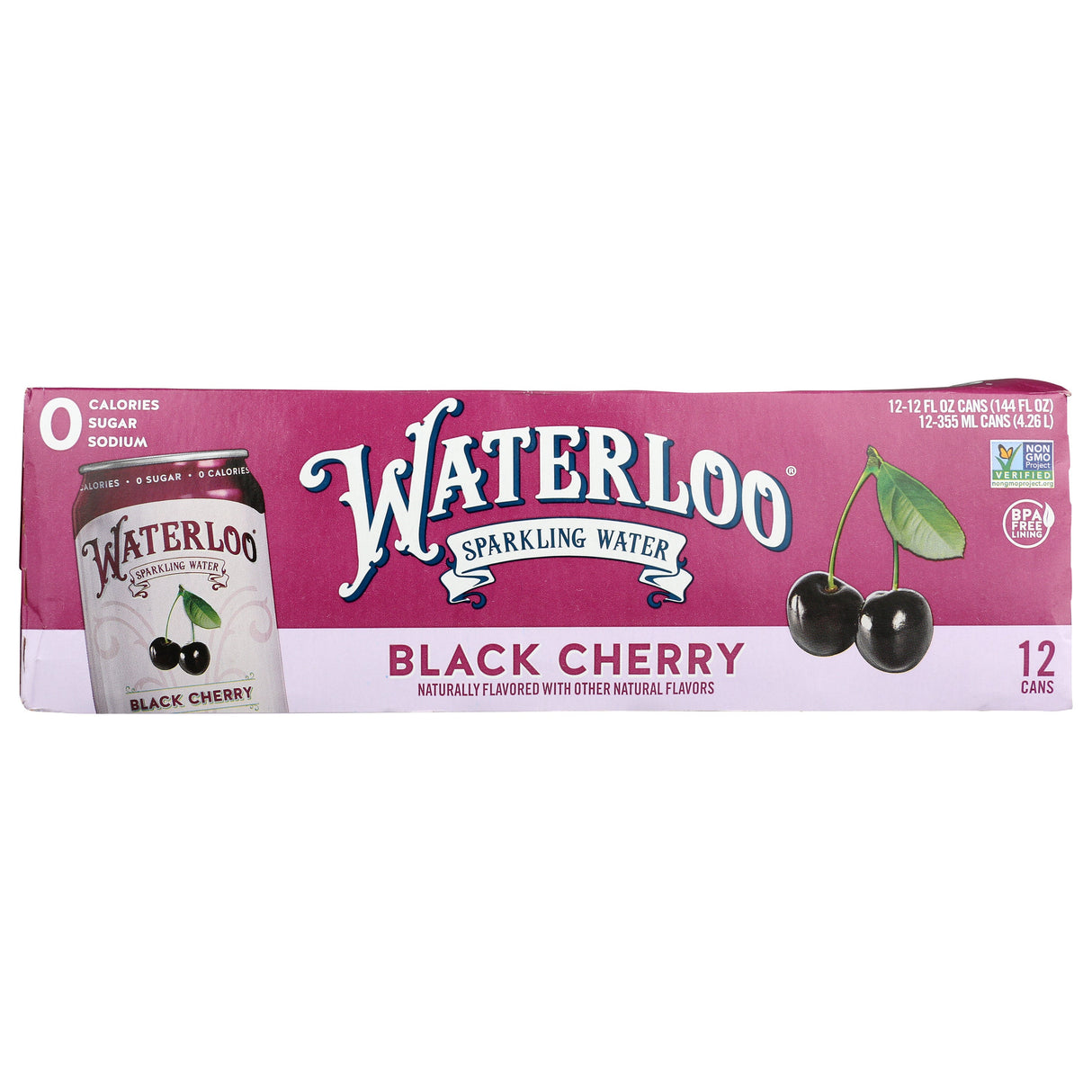 Water, Sparkling, Black Cherry, Can, 12 Fluid Ounce,2 - 12 COUNT