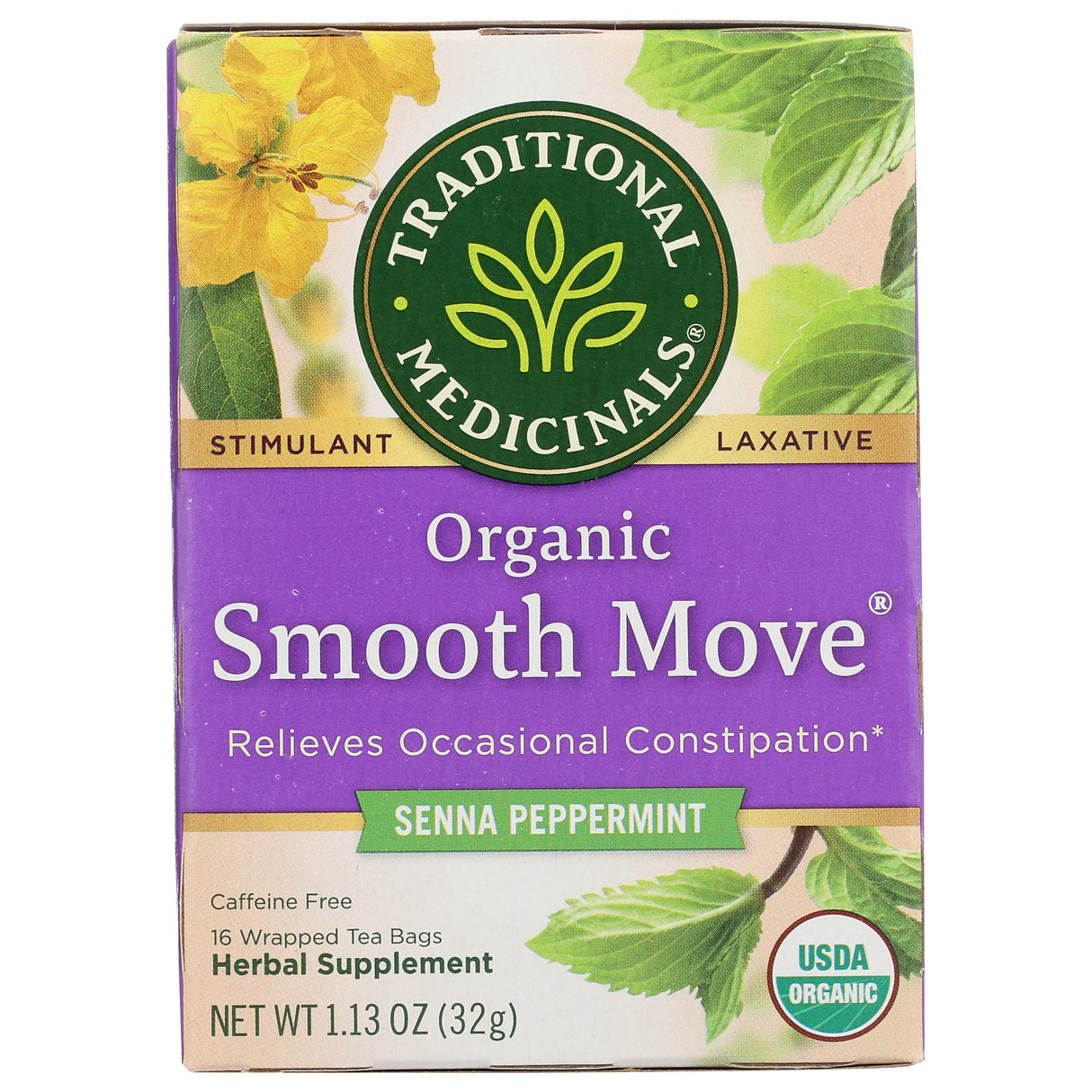 Tea, Herbal, Senna Peppermint, Individually Wrapped with String,6 - 16 COUNT