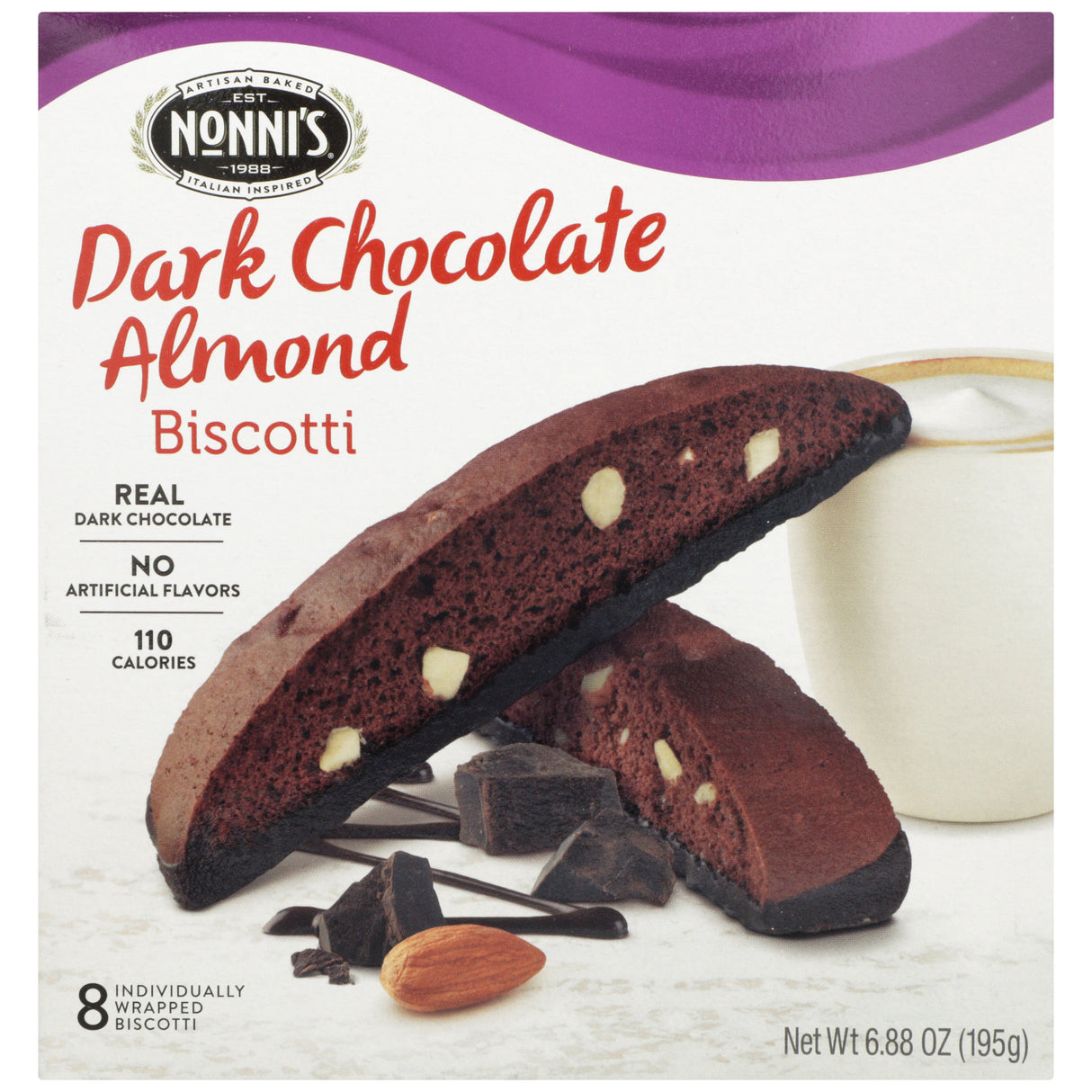 Biscotti, Dark Chocolate Almond, Shelf-Stable,6 - 6.88 OUNCE