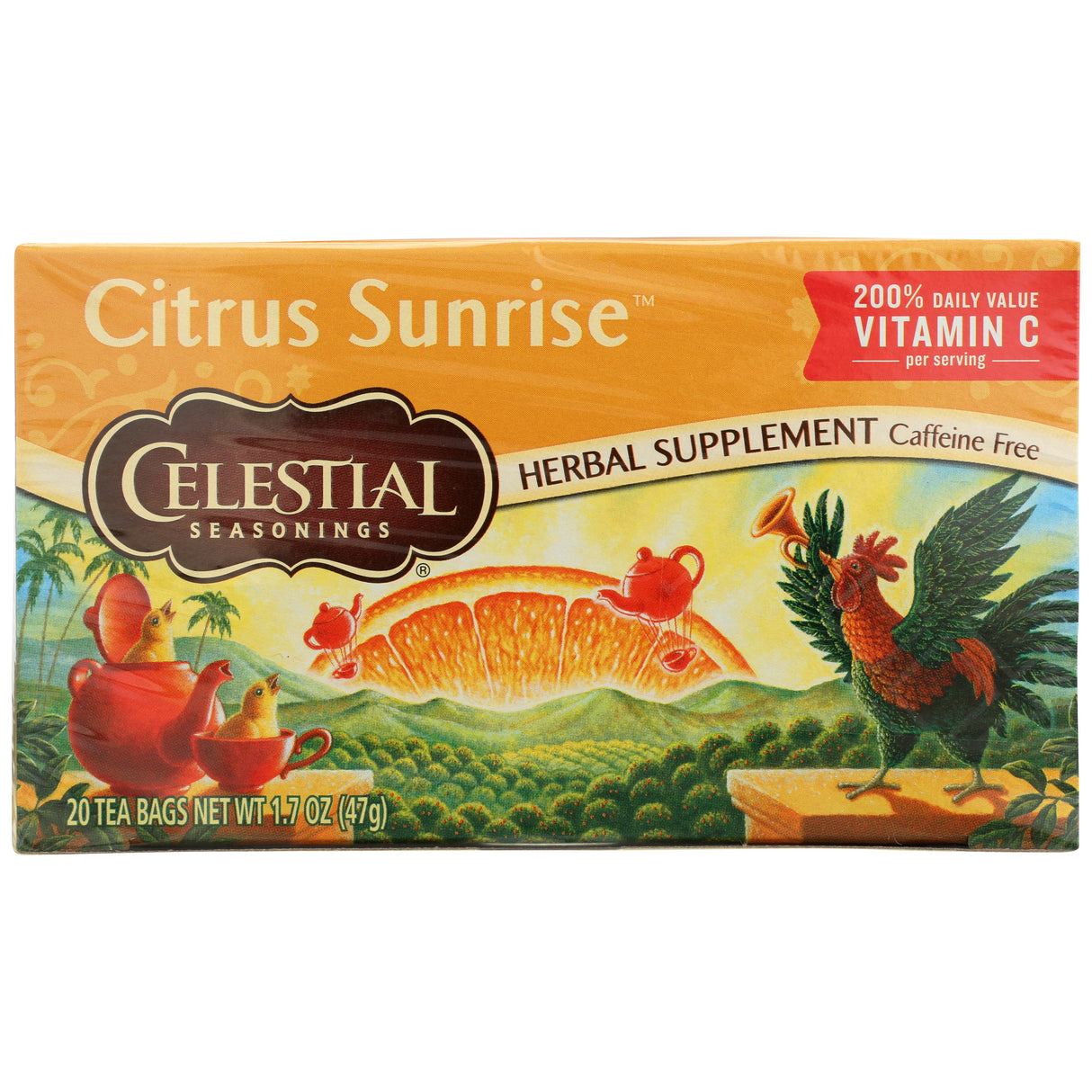 Tea, Herbal, Citrus Sunrise, Individually Wrapped with String,6 - 20 COUNT