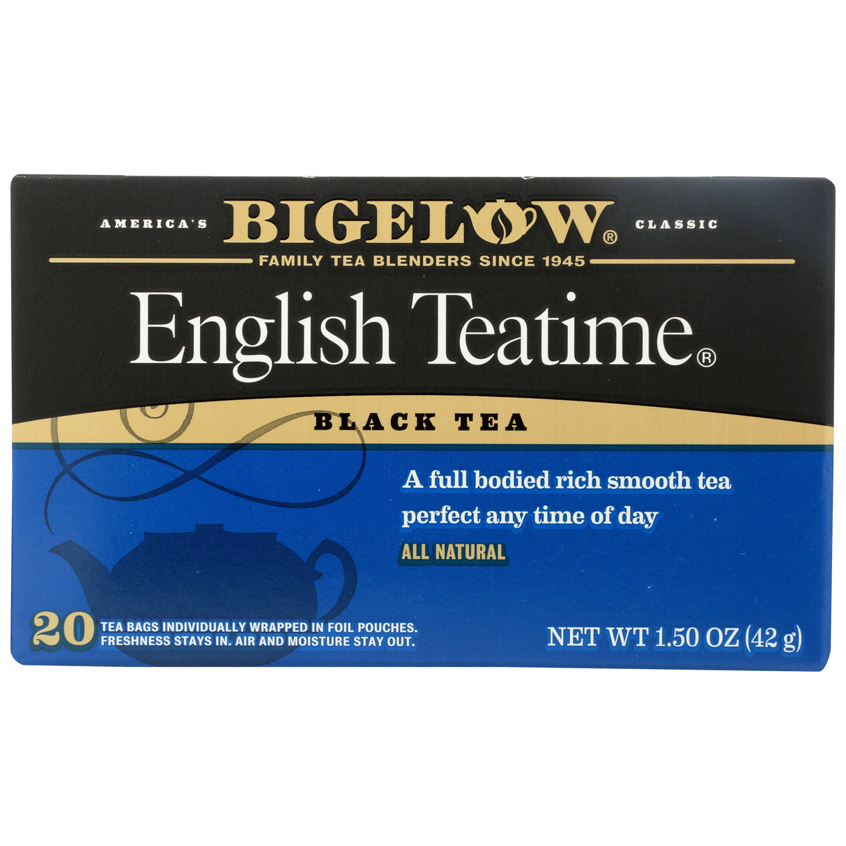 Tea, Black, English Teatime, Individually Wrapped with String,6 - 20 COUNT