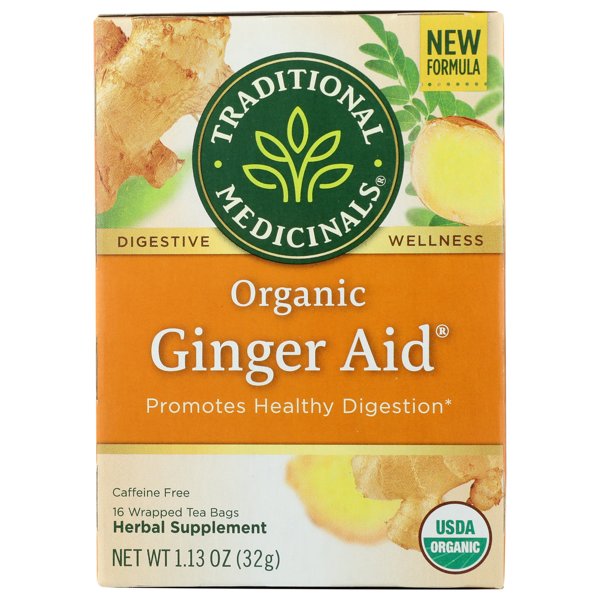 Tea, Herbal, Ginger, Individually Wrapped with String,6 - 16 COUNT