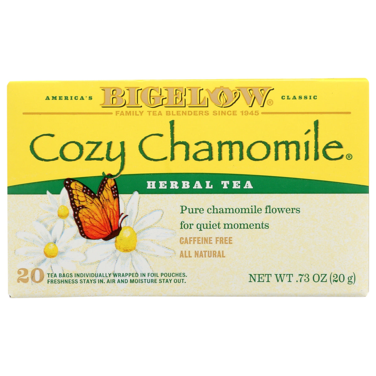 Tea, Herbal, Chamomile, Individually Wrapped with String,6 - 20 COUNT