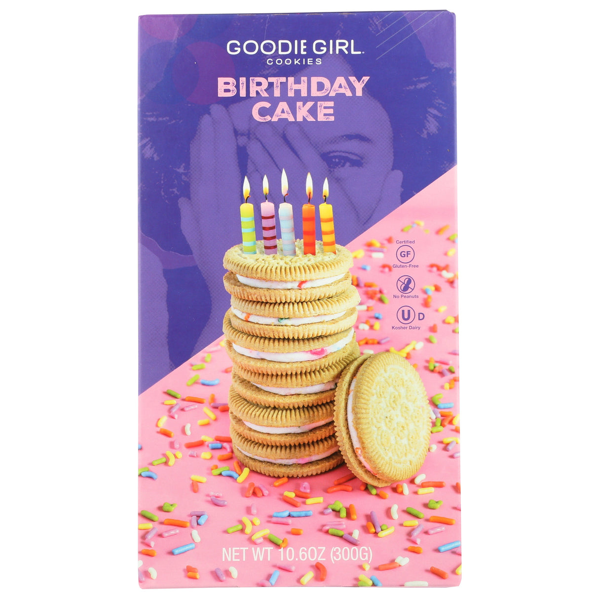 Cookies, Vanilla Sandwich, Birthday Cake Creme-Filled,6 - 10.6 OUNCE