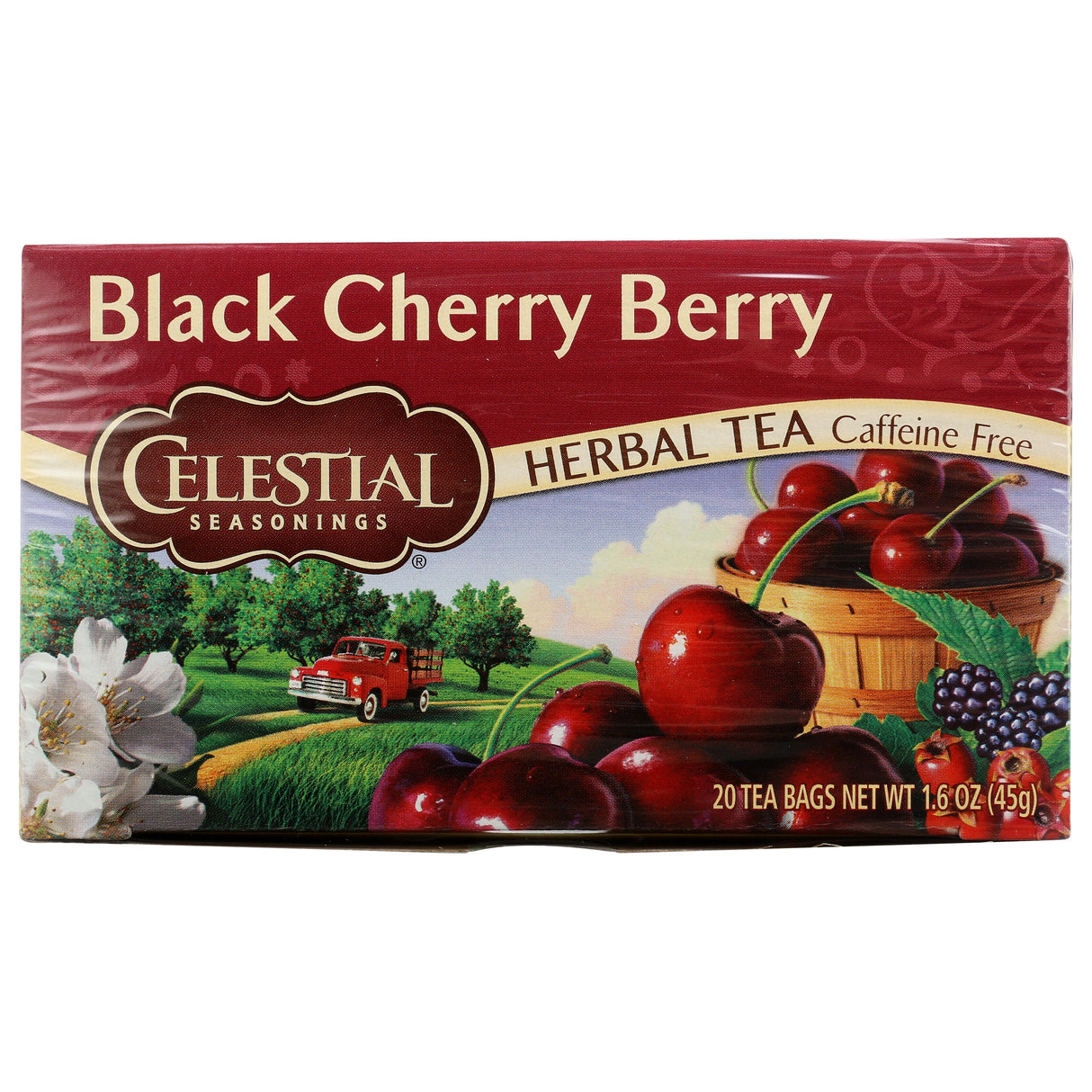 Tea, Herbal, Black Cherry Berry, Individually Wrapped with String,6 - 20 COUNT