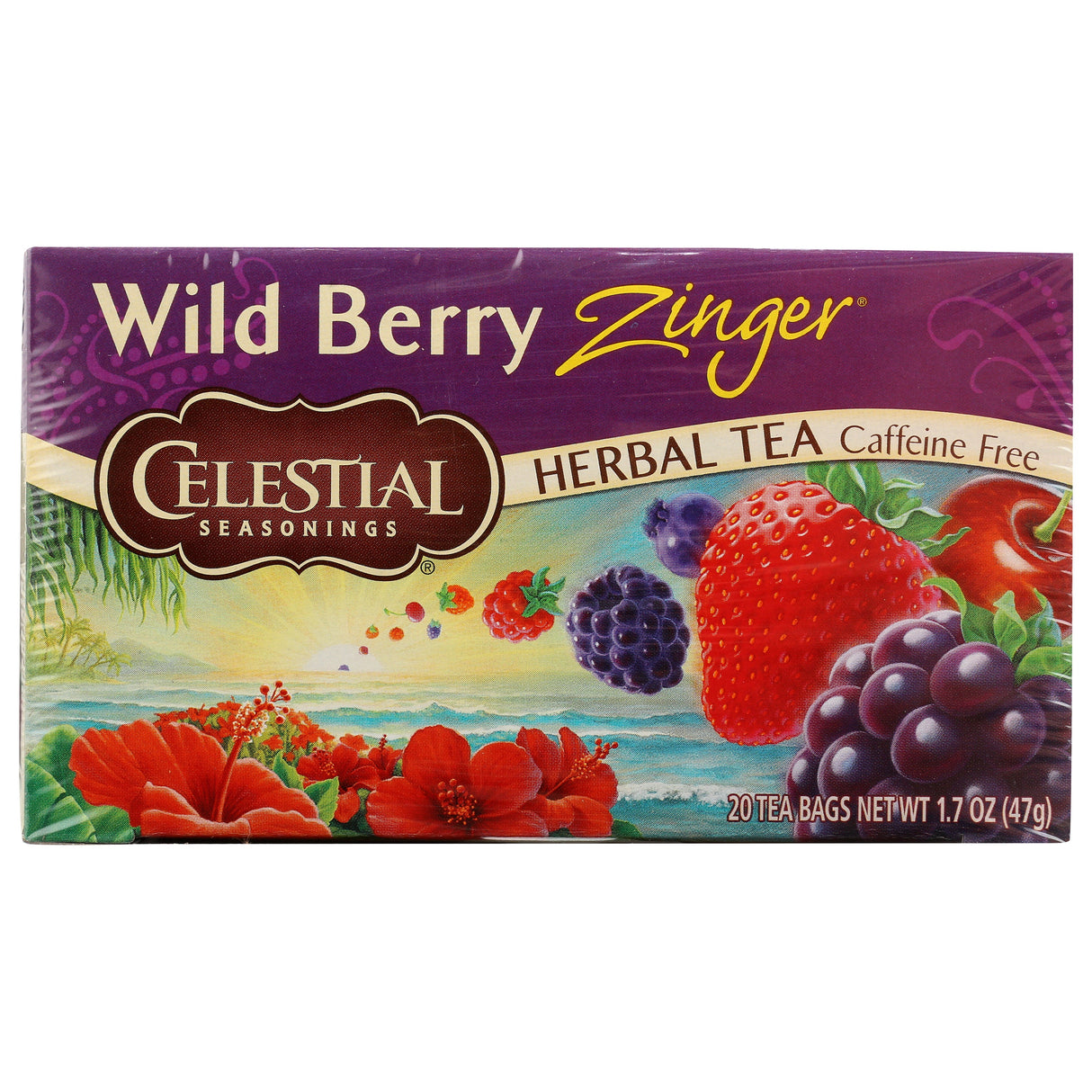 Tea, Herbal, Wild Berry Zinger, Individually Wrapped with String,6 - 20 COUNT