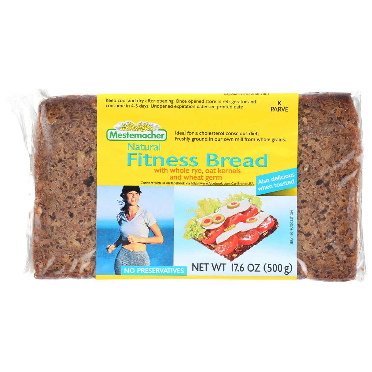 Bread, Fitness, Rye/Oat/Wheat Germ, Sliced,12 - 17.6 OUNCE