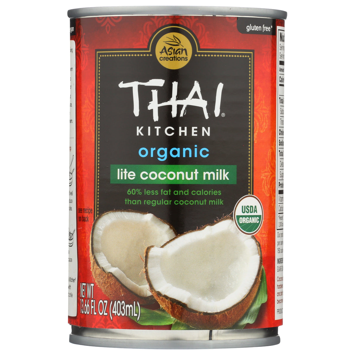 Milk, Coconut, Lite, Shelf-Stable,12 - 13.66 FLUID