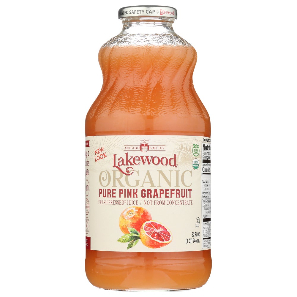 Juice, Pink Grapefruit, 100%, Not from Concentrate, Shelf-Stable, Glass,6 - 32 FLUID