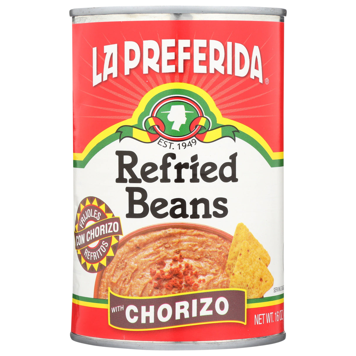 Beans, Refried, with Chorizo,12 - 16 OUNCE
