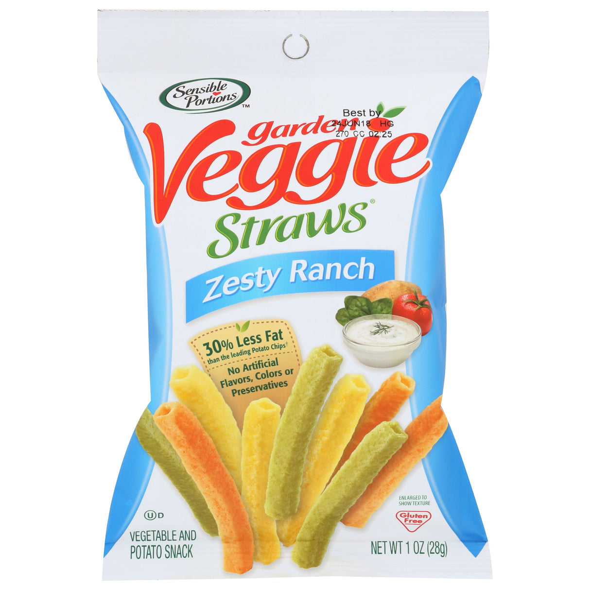 Snacks, Veggie Straws, Zesty Ranch, Single-Serve,24 - 1 OUNCE