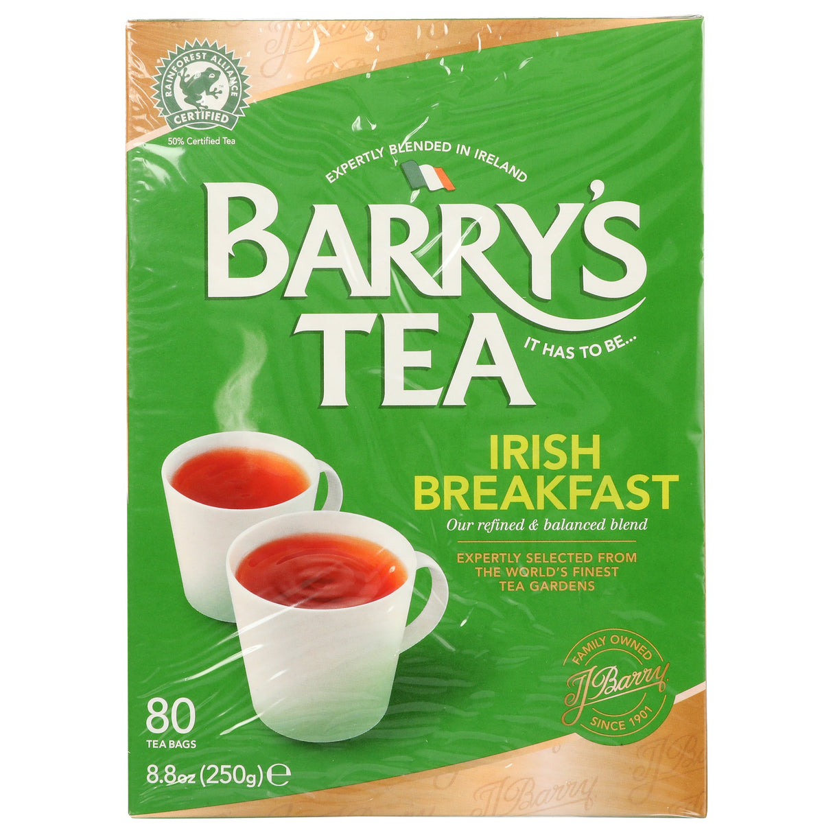 Tea, Irish Breakfast, Individually Wrapped with String,6 - 80 COUNT