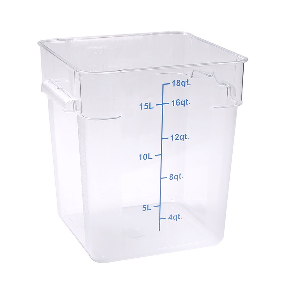 Pans, Food, 18 Quart, Square, 11 x 11 x 12.50 Inch Clear, Plastic,10 - 1 EACH