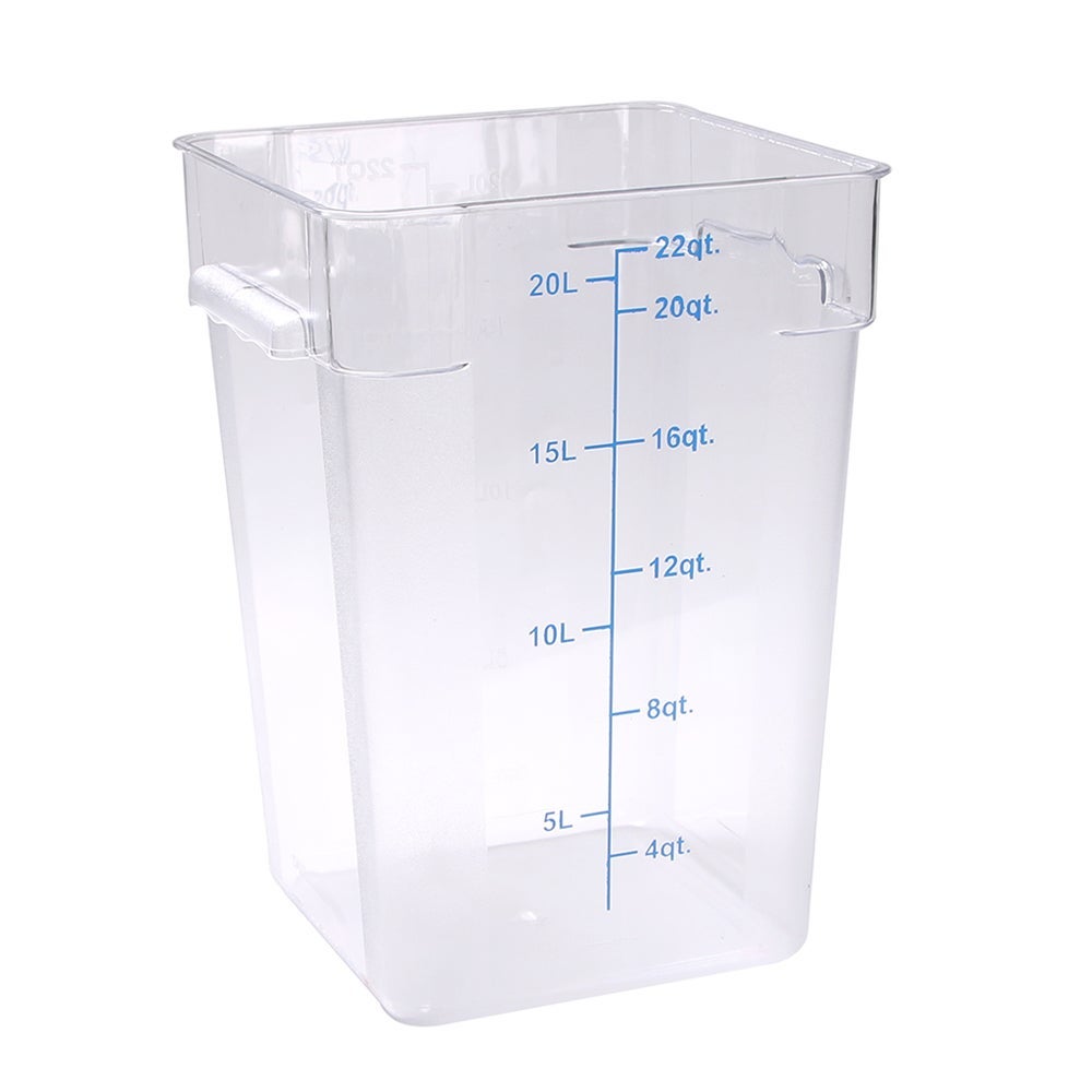 Pans, Food, 22 Quart, Square, 11 x 11 x 15.75 Inch Clear, Plastic,10 - 1 EACH