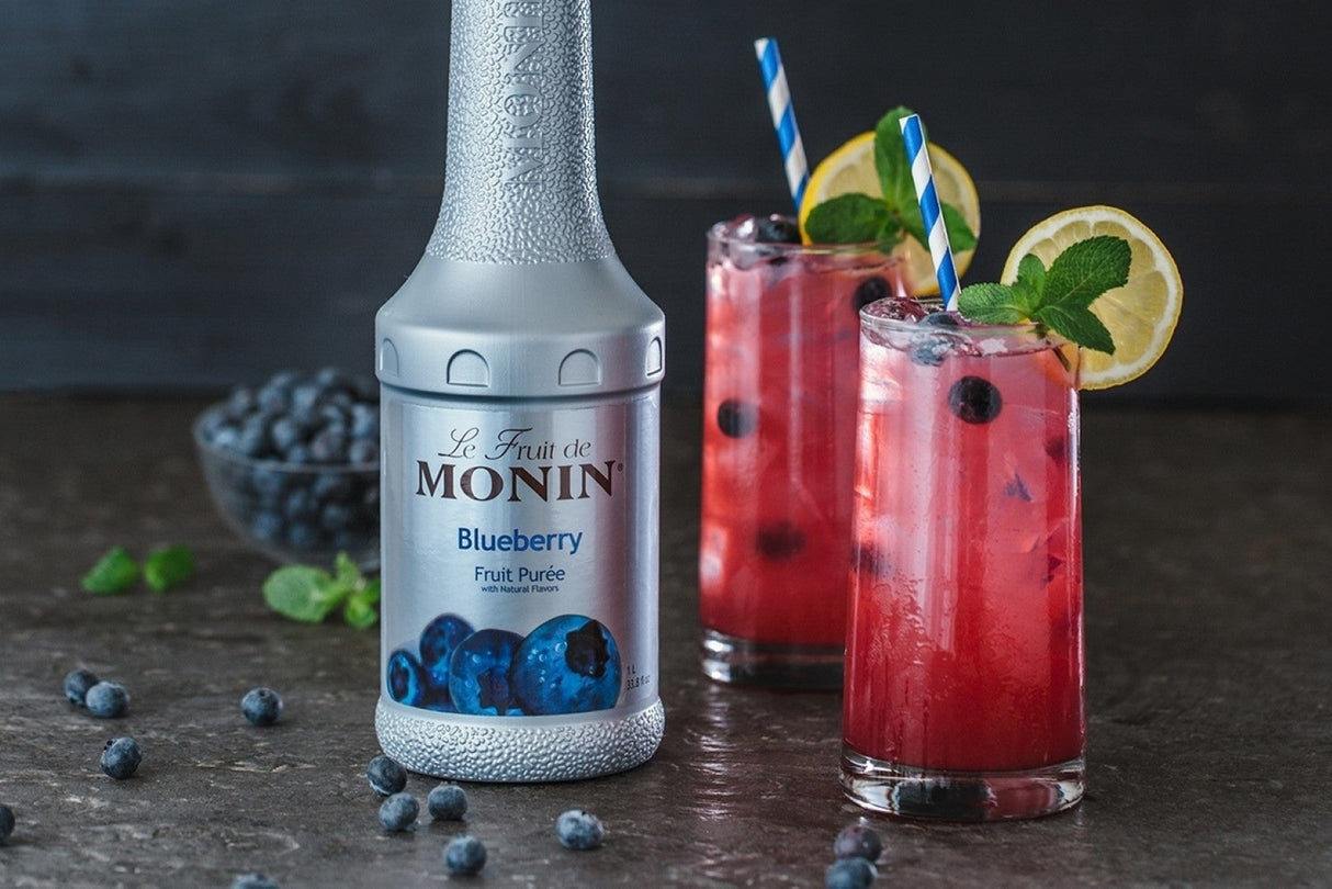 Beverage Syrup, Puree Blueberry, Plastic,4 - 1 LITER