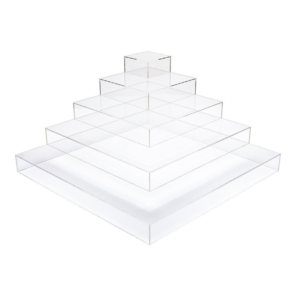 Display Stand, Buffet, Clear Tek 19.75 x 19.75 x 9.75 Inch, 5-Tier Pyramid, Clear, Acrylic,1 - 1 EACH