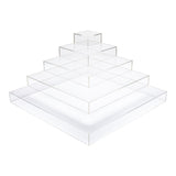 Display Stand, Buffet, Clear Tek 19.75 x 19.75 x 9.75 Inch, 5-Tier Pyramid, Clear, Acrylic,1 - 1 EACH