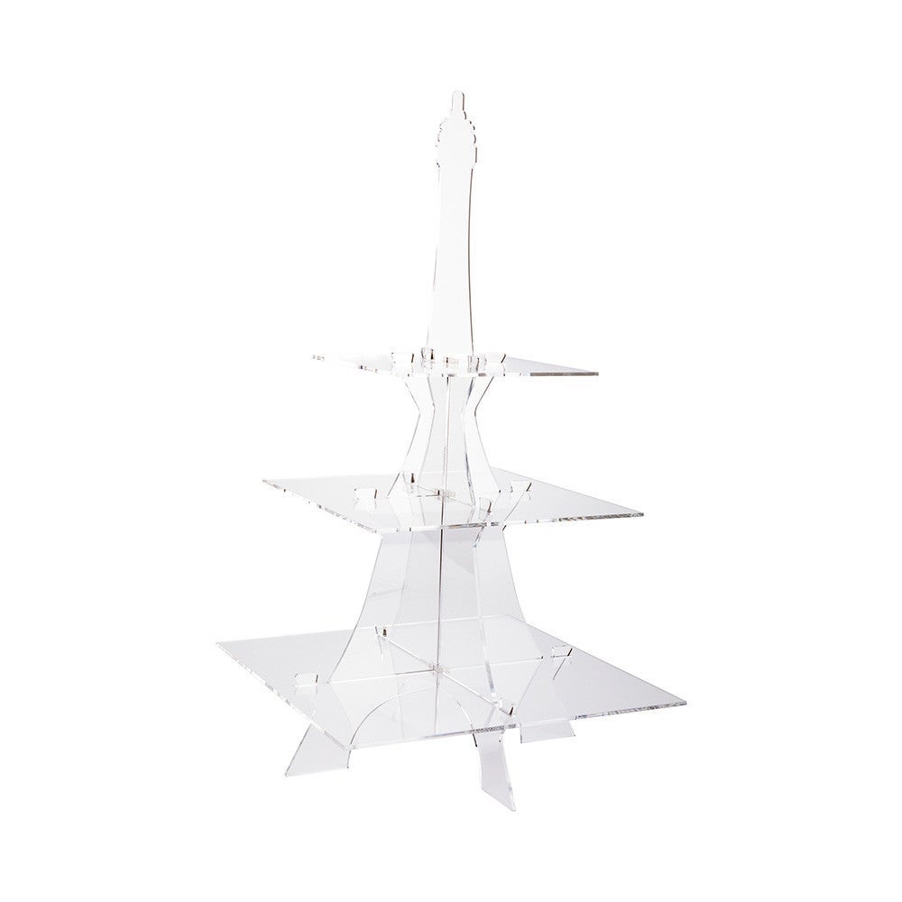 Display Stand, Food, Clear Tek 14.5 x 14.5 x 27.25 Inch, 3-Tier Eiffel Tower, Clear, Acrylic,1 - 1 EACH