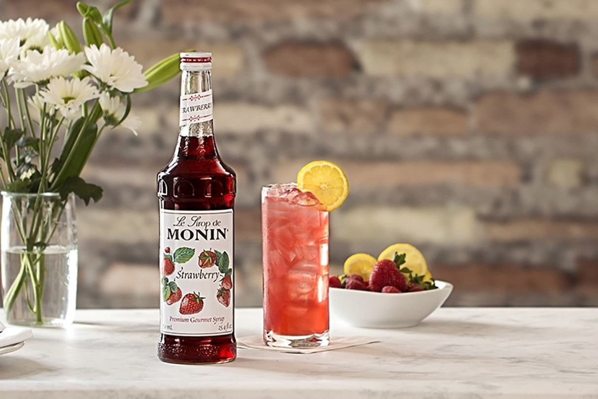 Beverage Syrup, Strawberry, Glass,12 - 750 ML