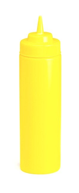 Bottles, Squeeze, 24 Ounce, Wide Mouth, Yellow, Polyethylene,12 - 1 EACH