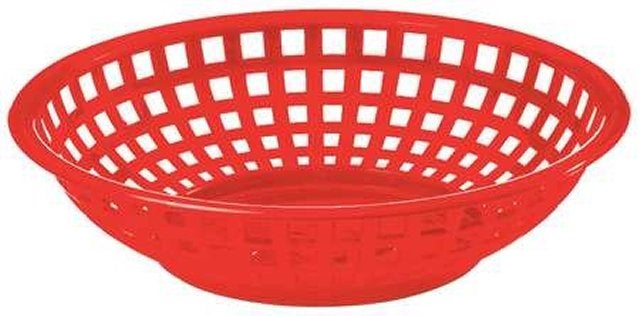 Baskets, Serving, 8 x 2.38 Inch, Round, Red, Polypropylene,36 - 1 EACH