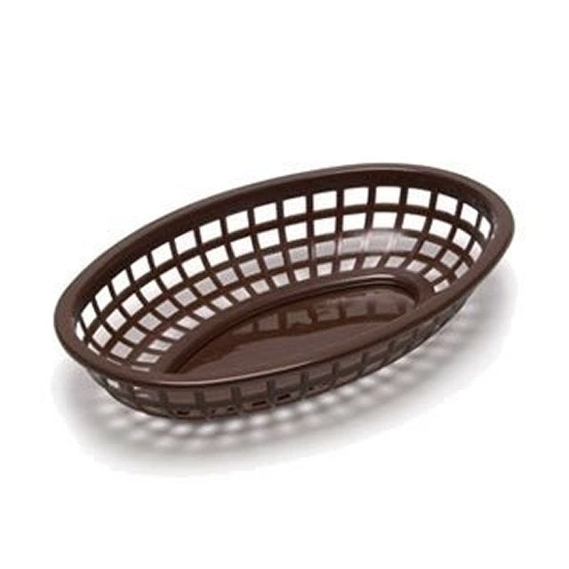 Baskets, 9.38 x 6 Inch, Oval, Brown, Plastic,36 - 1 EACH