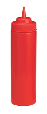 Bottles, Squeeze, 24 Ounce, Wide Mouth, Red, Polyethylene,12 - 1 EACH