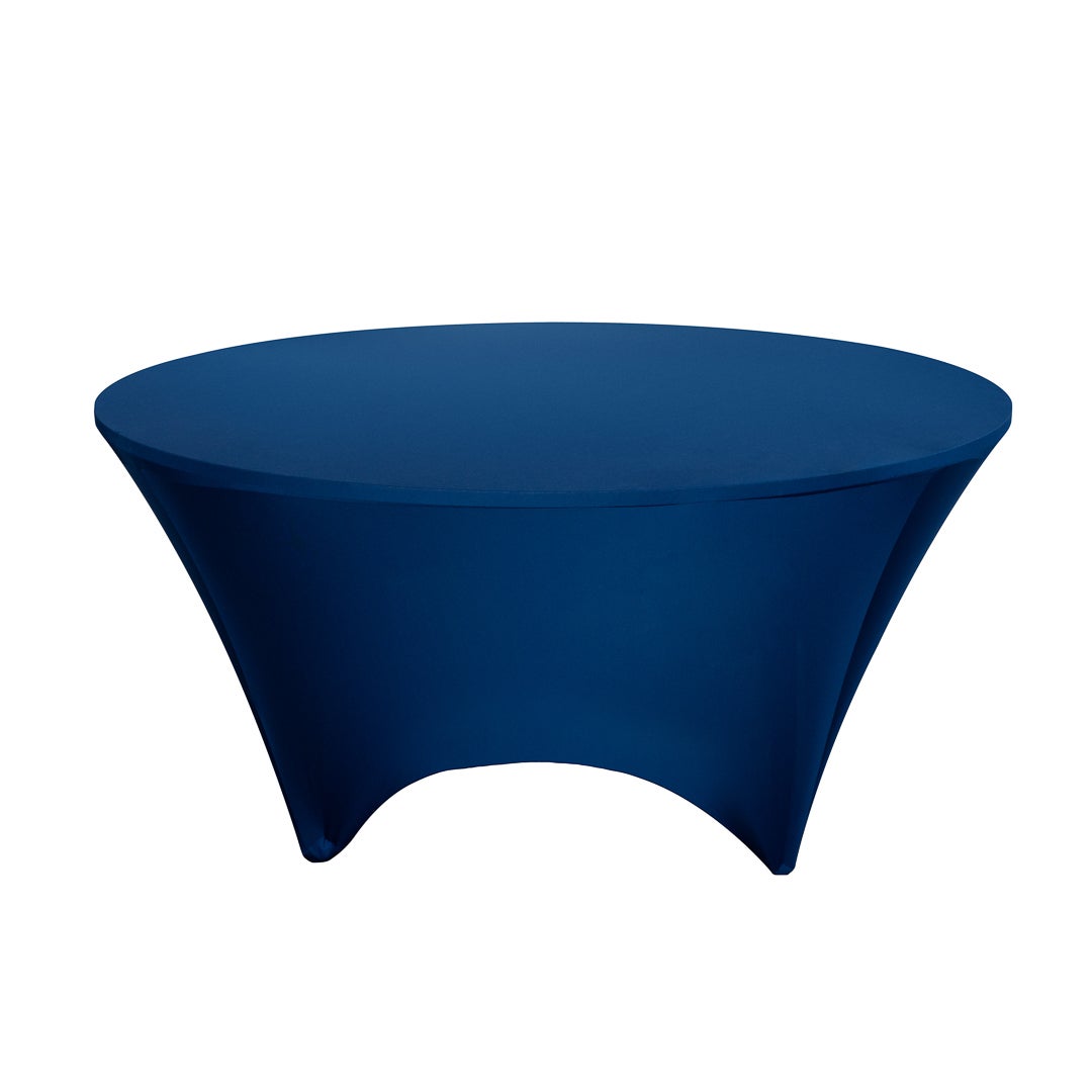 Table Cover, 72 Inch, Spandex, Blue, Round,1 - 1 EACH