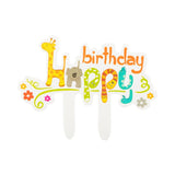 Cake Toppers, Happy Birthday Jungle Safari, 3.75 x 2.75 Inch, Paper, Multicolor,1 - 10 COUNT
