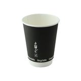 Cups, Hot, 12 Ounce, Paper, Black, Double Wall Compostable,20 - 25 COUNT