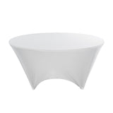 Table Cover, 72 Inch, Spandex, White, Round,1 - 1 EACH