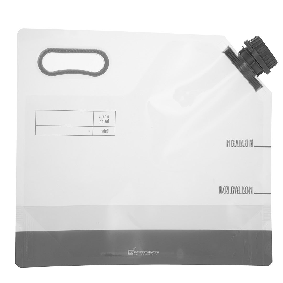 Bags, Beverage, 1 Gallon, Plastic, Clear, 12.75 x 5.75 x 11.75 Inch, with Safety Cap & Handle,1 - 10 COUNT