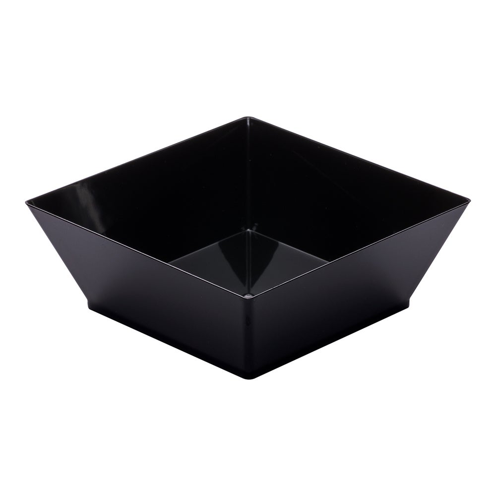 Bowls, 10 Ounce, Plastic, Black Modern, Square,1 - 25 COUNT