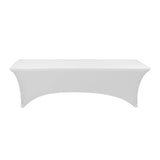 Table Cover, 96 x 30 Inch, Spandex, White, Rectangular,1 - 1 EACH