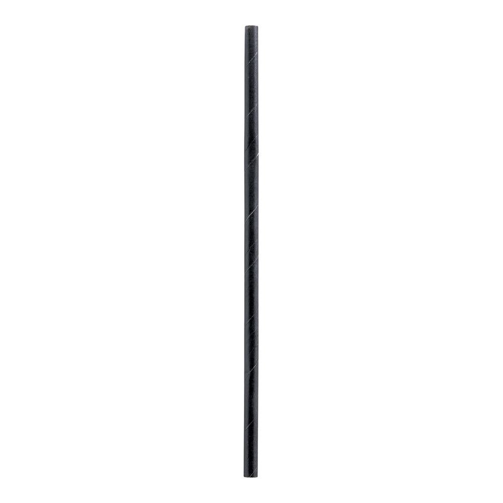 Straws, 7.75 Inch, Paper, Matte Black, Unwrapped, Biodegradable,1 - 100 COUNT