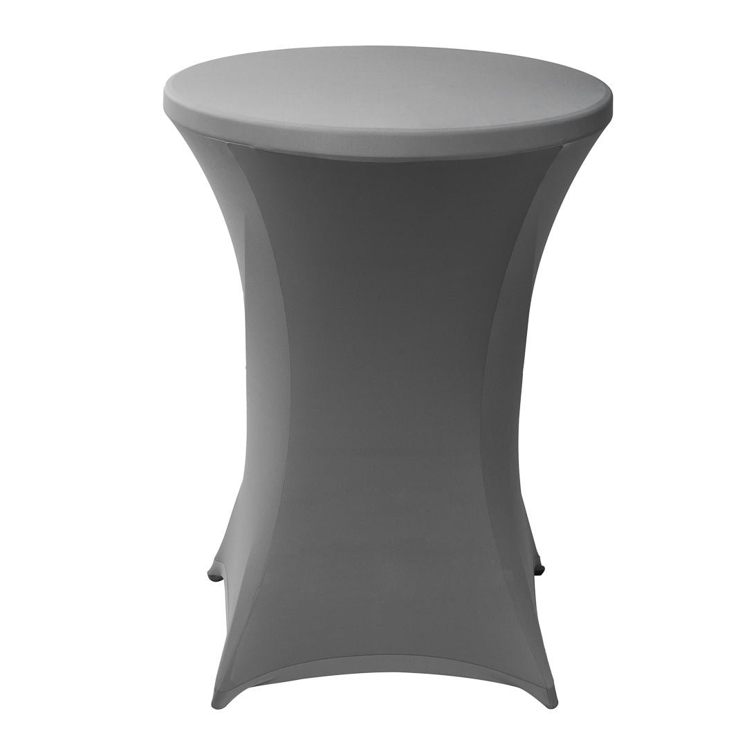 Table Cover, Bar Height, 36 Inch, Spandex, Gray, Round,1 - 1 EACH
