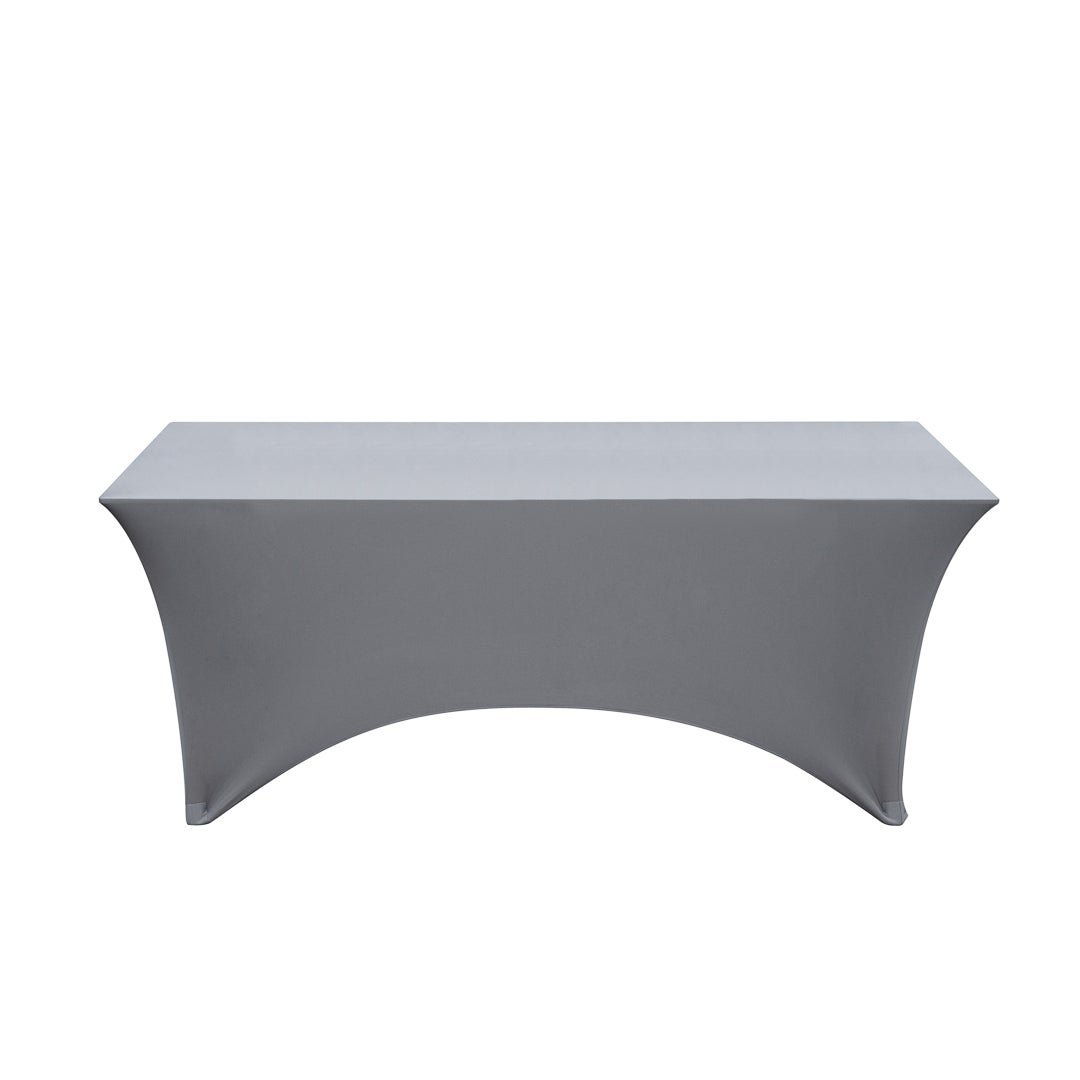 Table Cover, 72 x 30 Inch, Spandex, Charcoal Gray, Rectangular,1 - 1 EACH